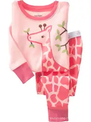 Жираф девушки пижамные комплекты детской одежды Детские пижамы Лидер продаж 100% Cottopn Пижама