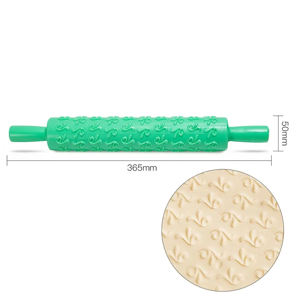 Pastic Скалка антипригарная помадка Скалка тиснение торт тесто ролик украшающий ролик ремесла DIY кухонные инструменты для выпечки - Цвет: 9