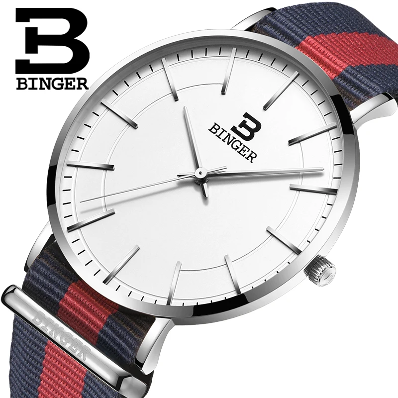 Switzerland BINGER men watches luxury brand ultrathin limited edition Waterproof lovers s quartz Wristwatches B 3050M