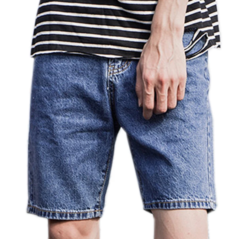 Summer Men's Shorts Casual Lightweight Blue Denim Jeans Short Bermuda