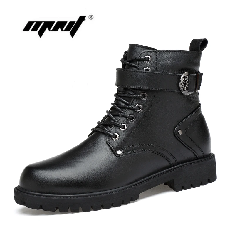 En Ligne Naturel En Cuir Hommes Bottes D hiver Lacent Chaud De Fourrure Cheville Neige Bottes À La Main Plus La Taille Hommes Automne Et D hiver Chaussures dropshipping
