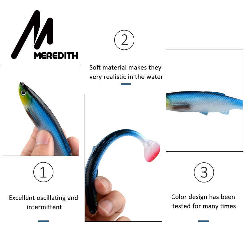 MEREDITH 4,7" Bleak Paddle Tail 14,5 г 4 шт 120 мм мягкие приманки для рыбалки 3D глаза T Tail искусственные приманки пластиковые приманки для ловли щуки