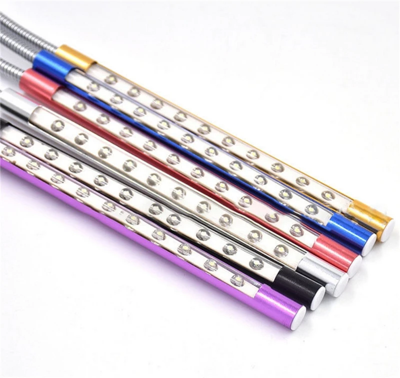 100pcs 10LED Portable USB Stick Light Bendable Cord Eye Protection Desk Lamp for Laptop