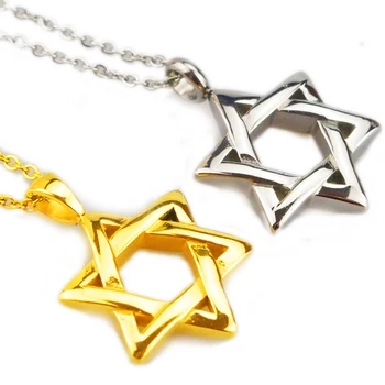 

Factory Price! Star of David Necklace 316L Stainless Steel Mens Womens Pendant Necklace HZD033