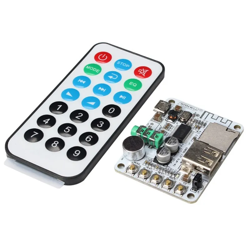 

Upgrade Version Wireless bluetooth Audio Receiver Digital Amplifier Board With Remote Control And Microphone USB Port TF Card