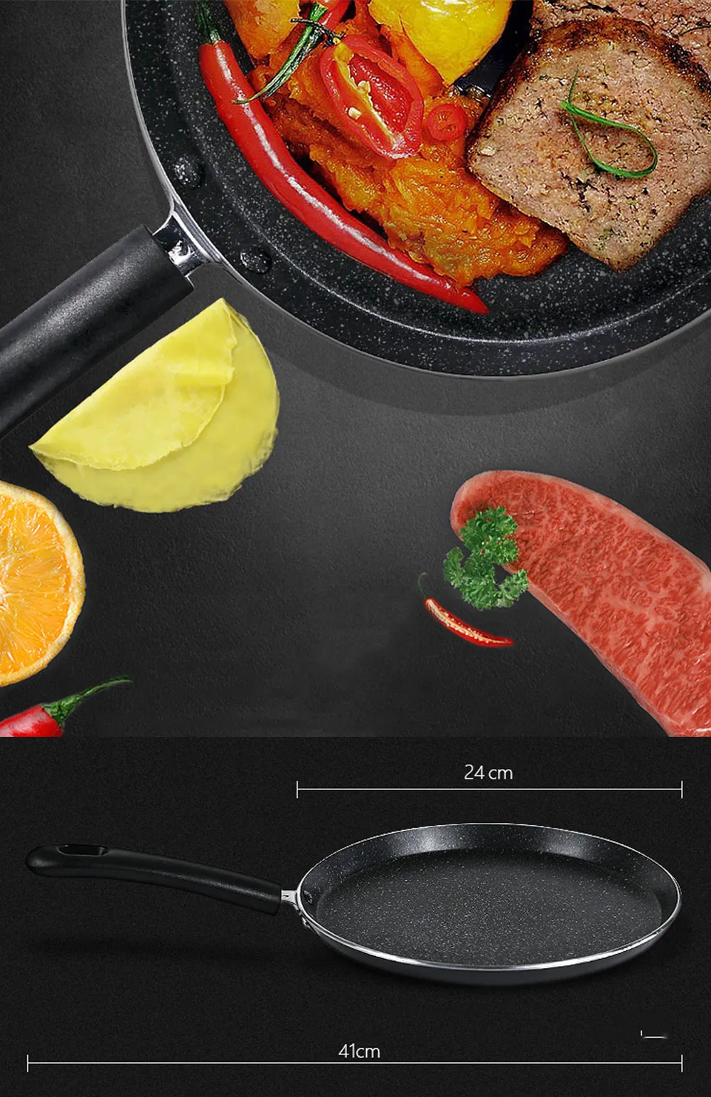 Nonstick Fry Pans Kitchen Cookware for Steak Eggs