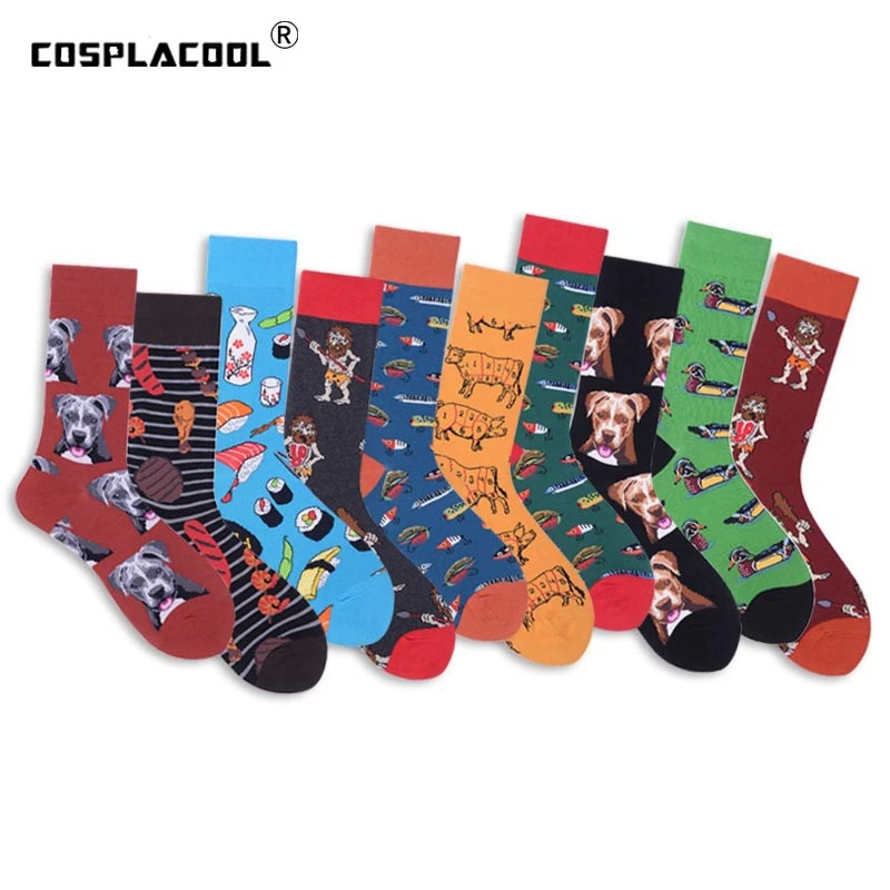 Mens Sushi Animals Dog Pig Novelty Socks Combed Cotton Big Size Crew Funny Socks Mens Sushi Animals Dog Pig Novelty Socks Combed Cotton Big Size Crew Funny Socks
