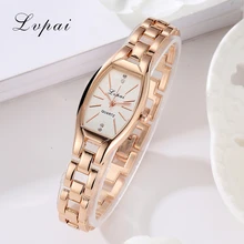 Rose Gold Casual Quartz Ladies WristWatches LVPAI New Arrive Ellipse Creative font b Women b font