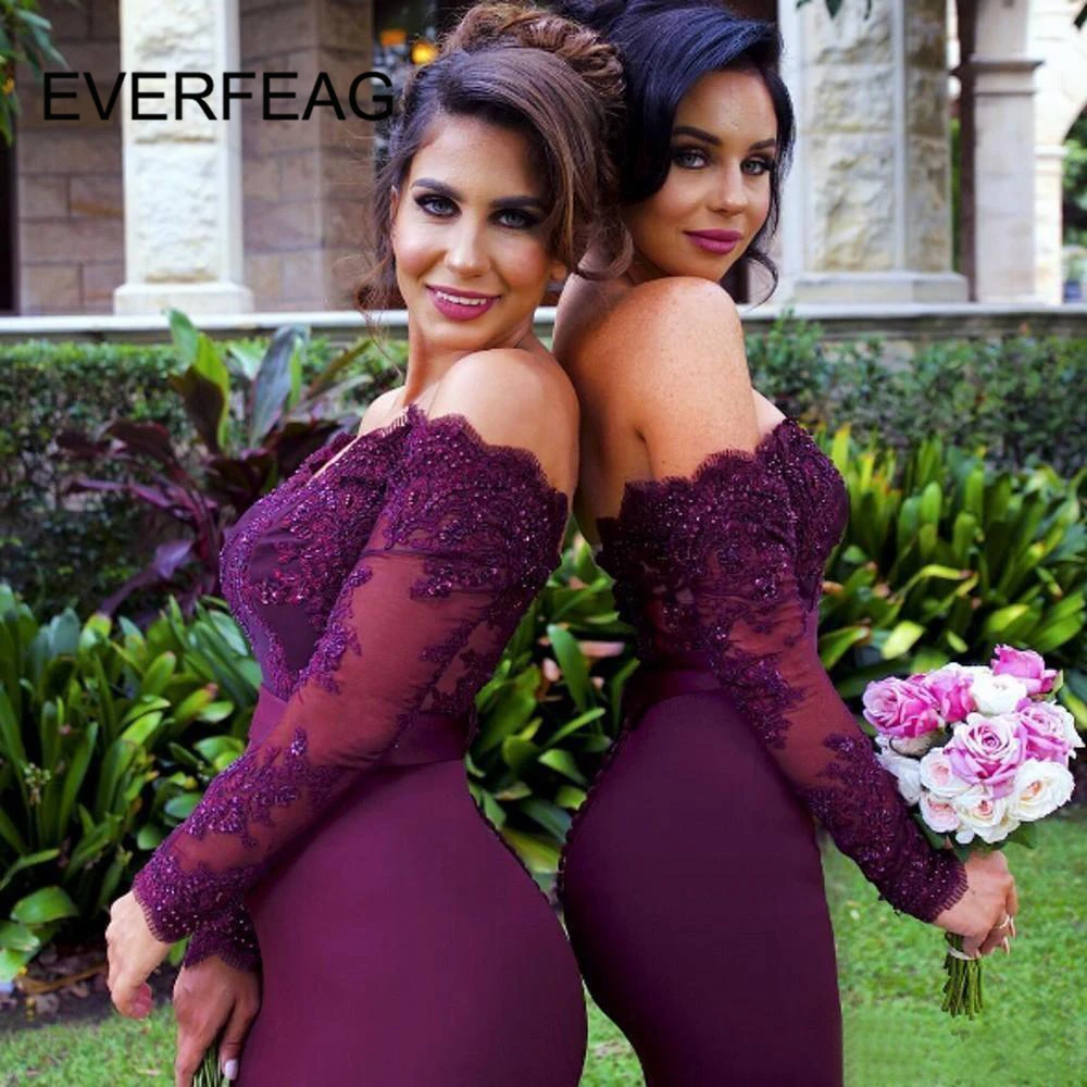 2017-burgundy-maroon-beads-mermaid-bridesmaid