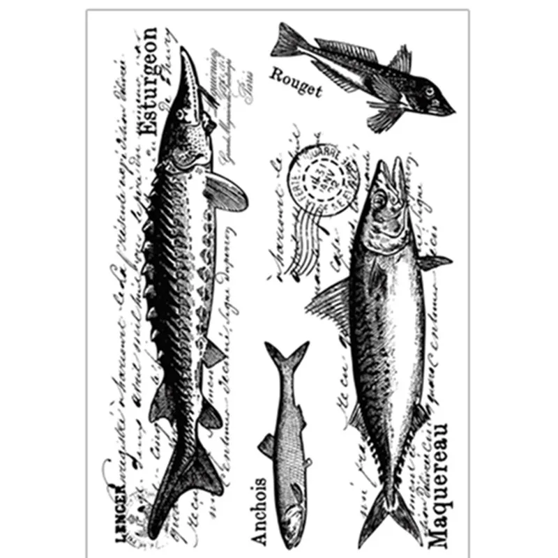 

Sea Fish Animals Postal Transparent Rubber Clear Stamp/Seal Scrapbook/Photo DIY Album Decorative Card Making Clear Stamps