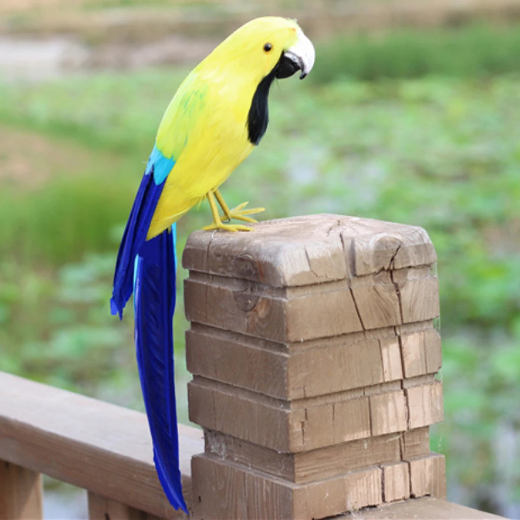 Simulation Parrot Model Artificial Feather Bird Animal Figurine Home Garden Sculptures Yard Law Ornament Decor Fancy Dress Party