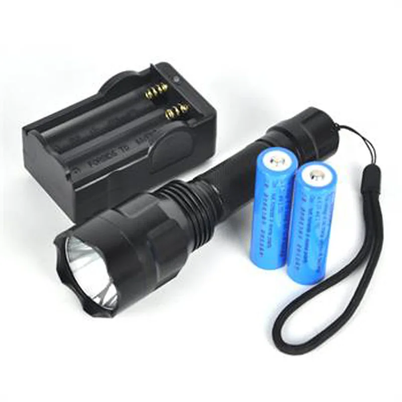 2500LM XM L2 C8 L2 LED Tactical Flashlight Torch Lamp 2X 18650+Battery