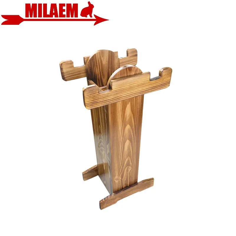 

1pc Archery Bow Stand Wooden Arrows Holder Recurve Compound Longbow Show Display Arrow House Hunting Shooting Accessories