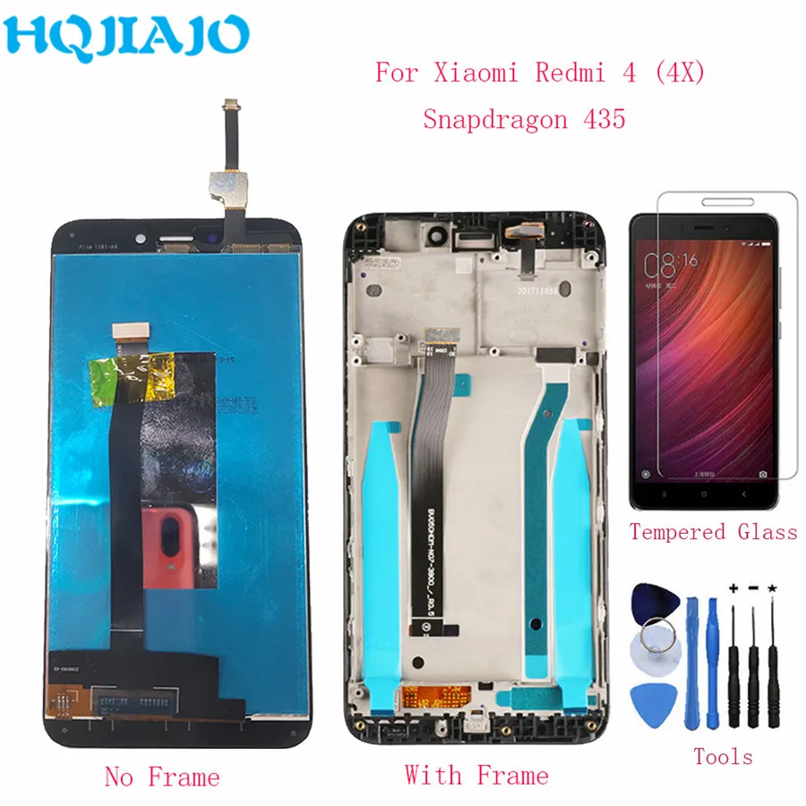 Pаспродажа HQJIAJO для Xiaomi Redmi 4X Snapdragon 435 ЖК дисплей сенсорный экран дигитайзер Замена для Redmi 4 4X ЖК дисплей s в сборе