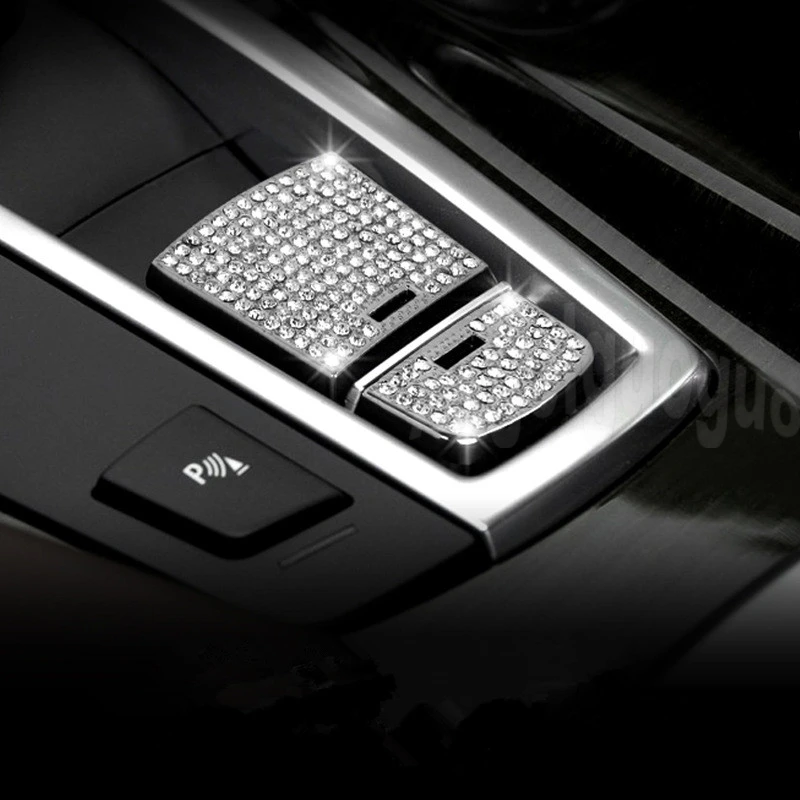 VDARK Accessories Handbrake Button Decal Sticker Bling Interior Decoration Compatible with BMW 5 6 7 Series X3 X4 X5 X6 G30 G31 G13 G01 F15 F16 F26 iDrive AWD Women Men Crystal 