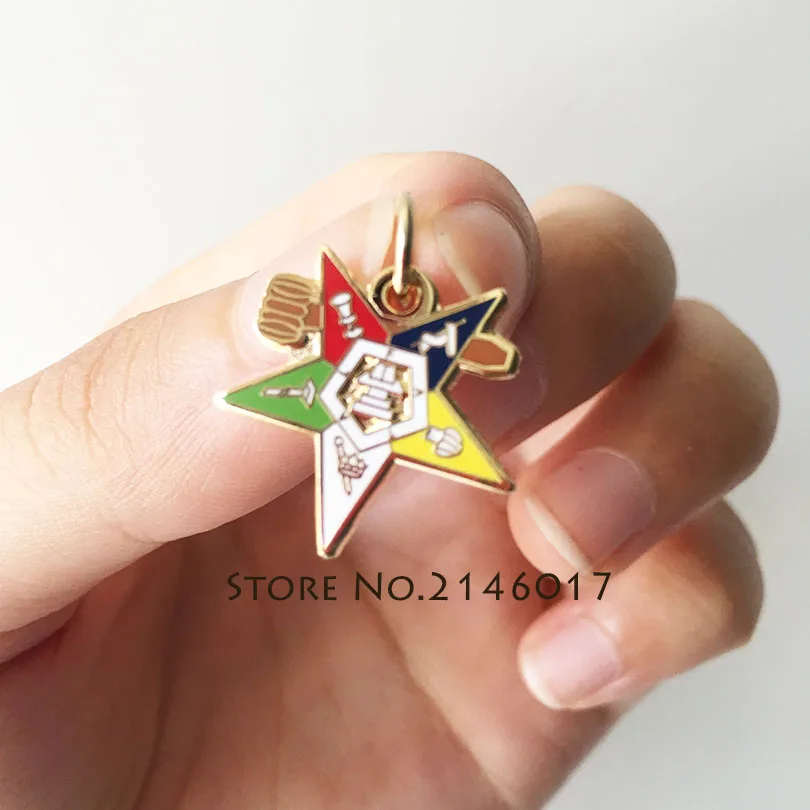 

100pcs Eastern Star Charm with the gavel os Freemasonic Pendant Freemasonry Masonic Mason Past Master Order of Chapter Jewelry