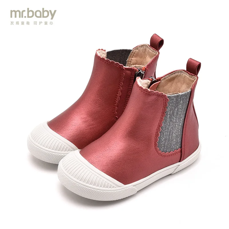 

Mr.baby winter new girls warm cotton boots shell head casual fashion boots