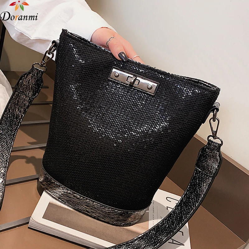 

DORANMI Bucket Women's Bag 2019 Fashion Black Bucket Handbag Female Large Capacity Shoulder Bag Messenger Bolsos Mujer CBB194