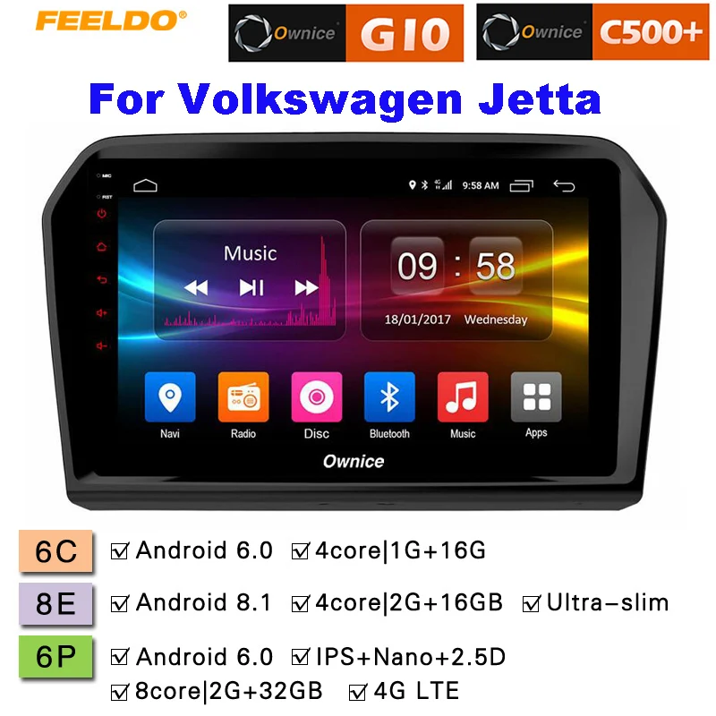 

FEELDO 9"2.5D Nano IPS Screen Android 6.0 Octa Core/DDR3 2G/32G/4G LTE Car Media Player With GPS/FM/AM RDS For Volkswagen Jetta