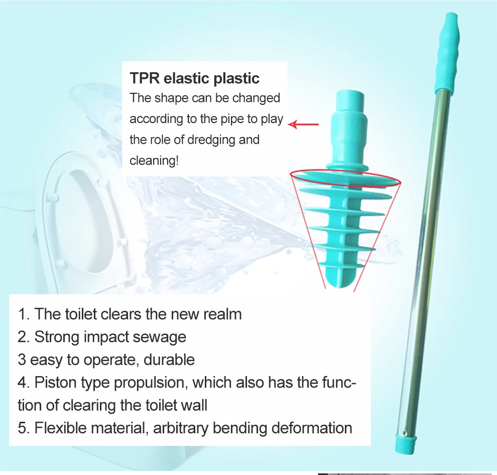 GUANYAO туалетный очиститель инструмент гибкая головка вантуз поршень засоритель засоренный сифон туалет сильный всасывающий слив
