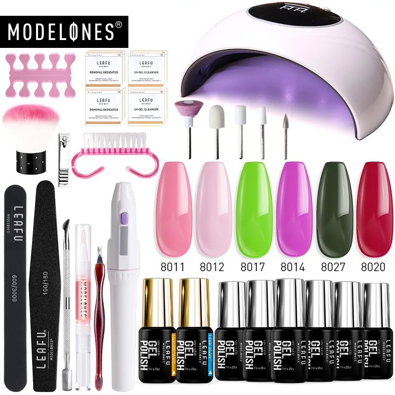 Modelones 21 шт./лот Светодиодная лампа для сушки ногтей набор инструментов гель лака