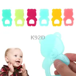 Детские Еда силиконовый Прорезыватель-Игрушка новорожденных Цветной Резиновая милые Носки с рисунком медведя из мультика N15