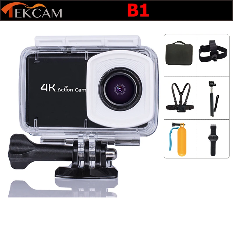 

Original Tekcam B1 action camera 4K wifi Ultra HD 1080p/60fps Yi 4k style 2.45' LCD Go waterproof mini cam video sports camera