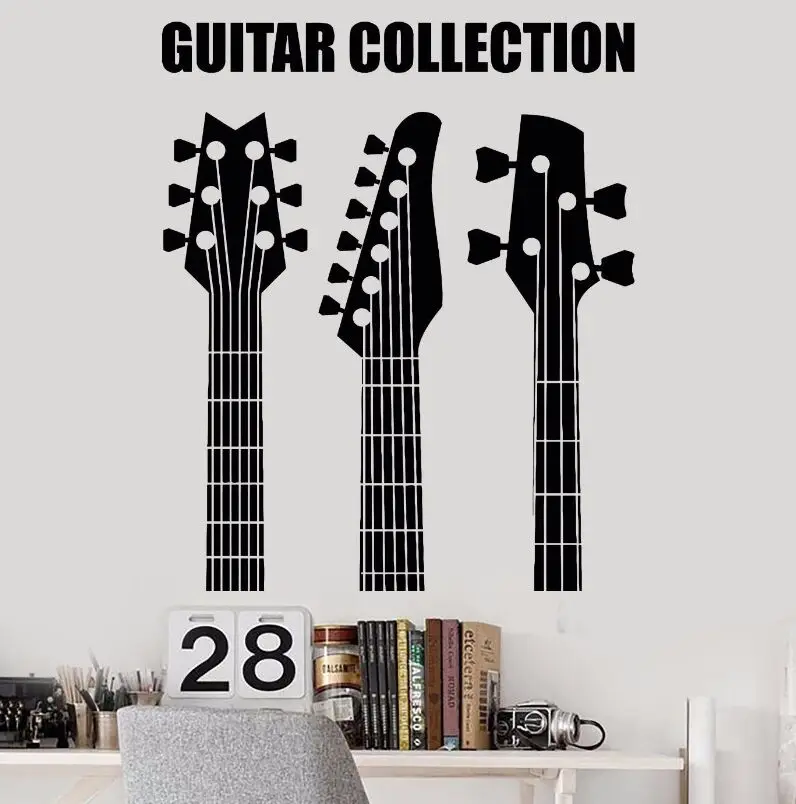 

Vinyl Wall Decal Removable Guitar Collection Shop Wall Sticker Music Studio Wall Art Mural Musical Instruments Stickers AY792