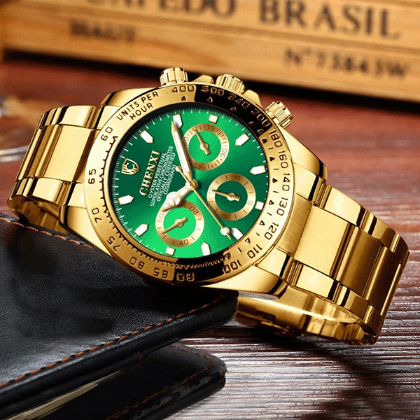 Chenxi Лидирующий бренд часы из нержавеющей стали мужские часы Роскошные золотые часы для мужчин Роскошные деловые мужские часы reloj hombre