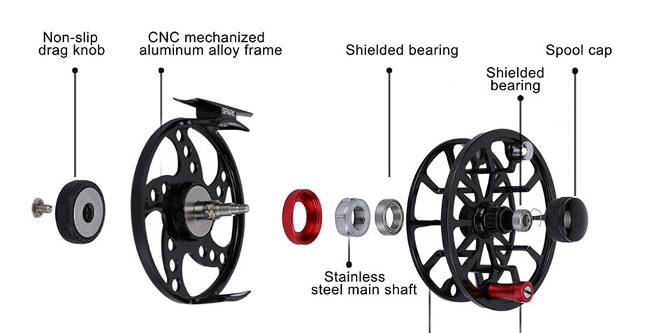 Goture SPARK большая катушка для ловли нахлыстом 5/6 7/8 2+ 1BB Макс тяга 8 кг водопрроф CNC-Обработанная алюминиевая Рыболовная катушка