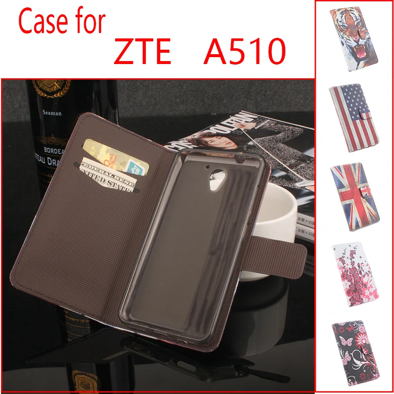 For ZTE A510 Phone Case Folio Flip Premium Pattern PU Leather Wallet with Cash and Card Slots Cover Factory Price | Мобильные