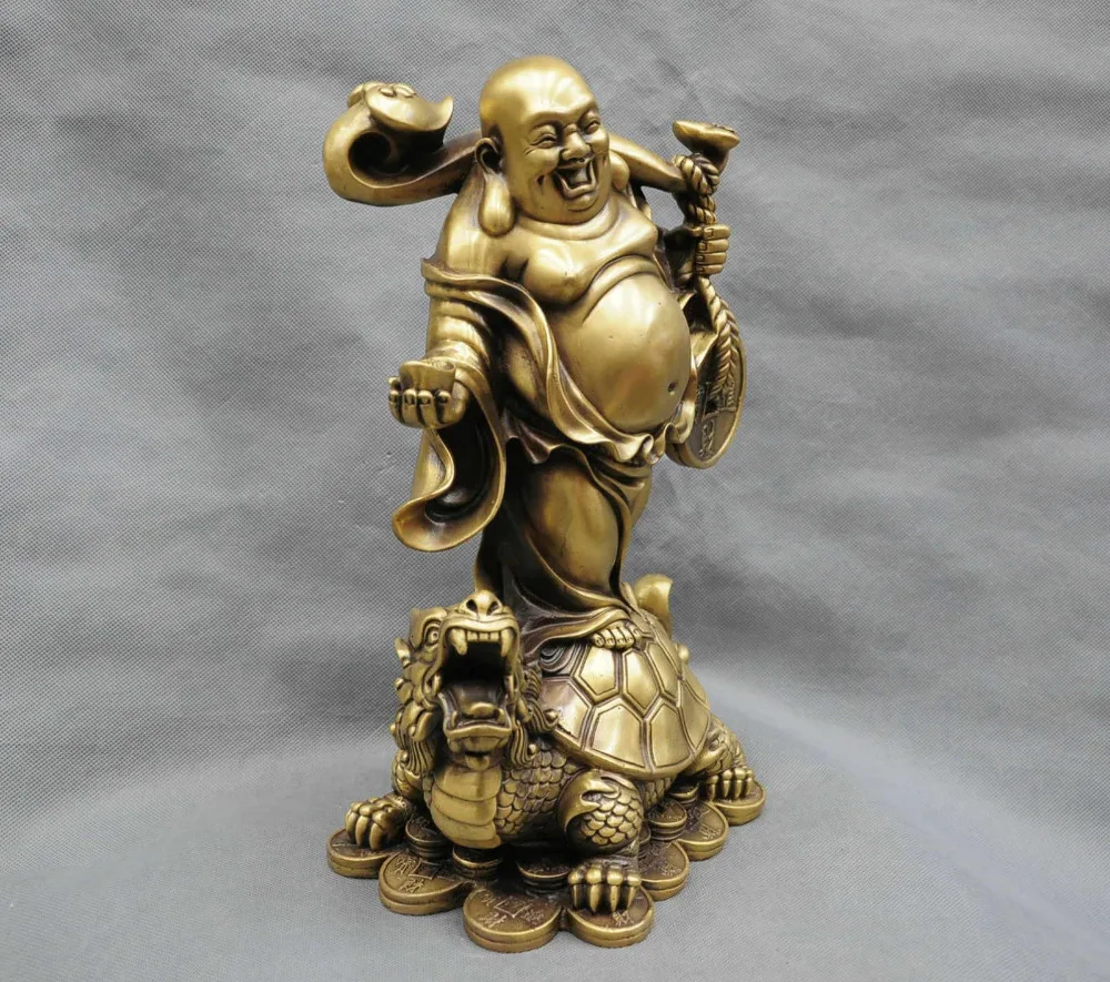China-Folk-Happy-Maitreya-Buddha-stand-Dragon-Turtle-Bronze-Statue (1)