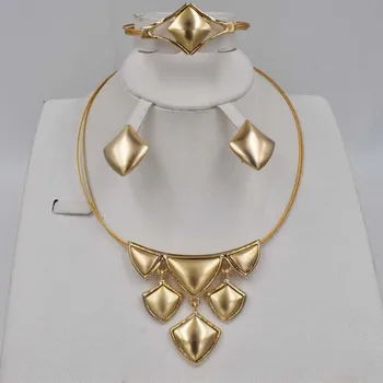 

Dubai Gold Jewelry Sets Nigerian Wedding African Beads Crystal Bridal Jewellery Set Rhinestone Ethiopian Jewelry parure