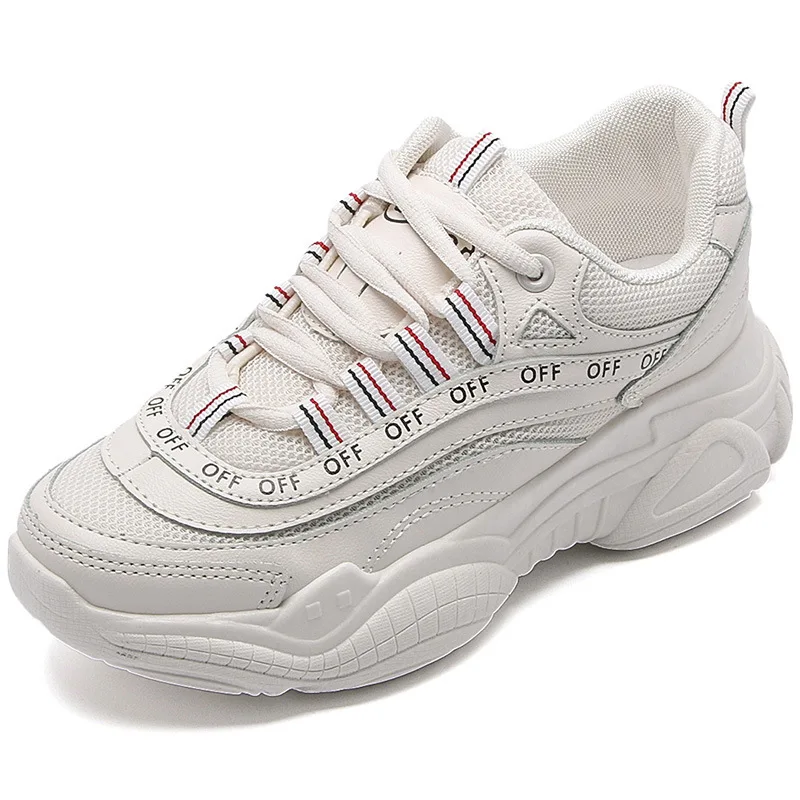 

2019 autumn new fashion simple solid color thick sole casual shoes women mesh comfortable breathable flat shoes