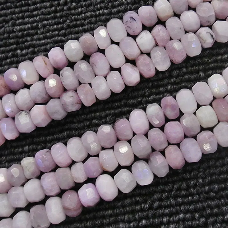 

5x7mm Natural Purple Spodumene Beads Faceted Rondelle Heshi Spacer DIY Loose Beads For Jewelry Making Beads Accessories 15''