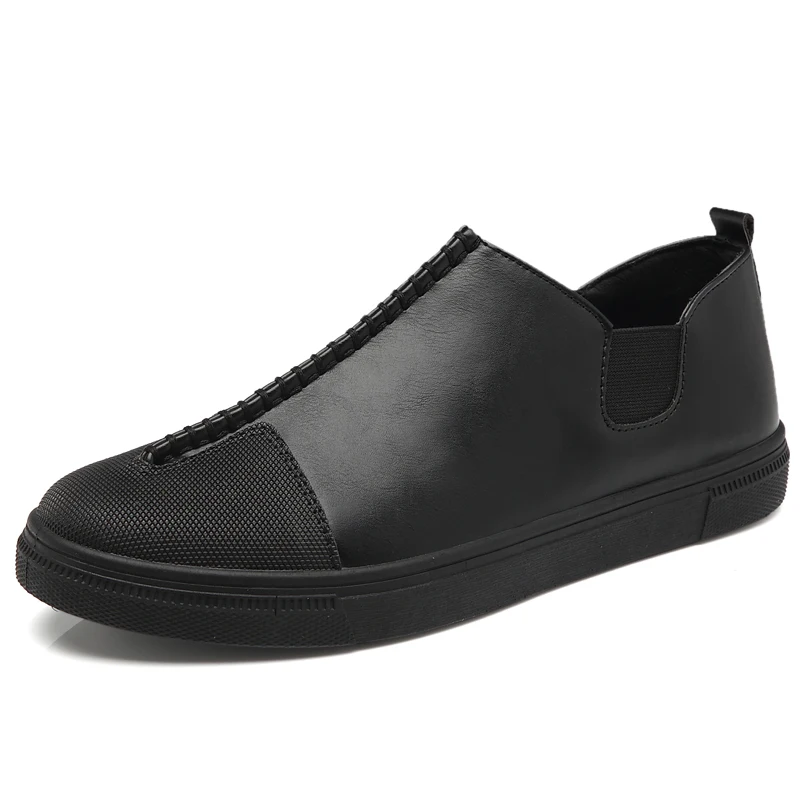 Hommes Marche Slipon Automne Respirant Footwears Cuir gun Color Confortable Sneakers Mode Printemps Décontractée Chaussures Mocassins En D'eau Black white rhQdsCxtB