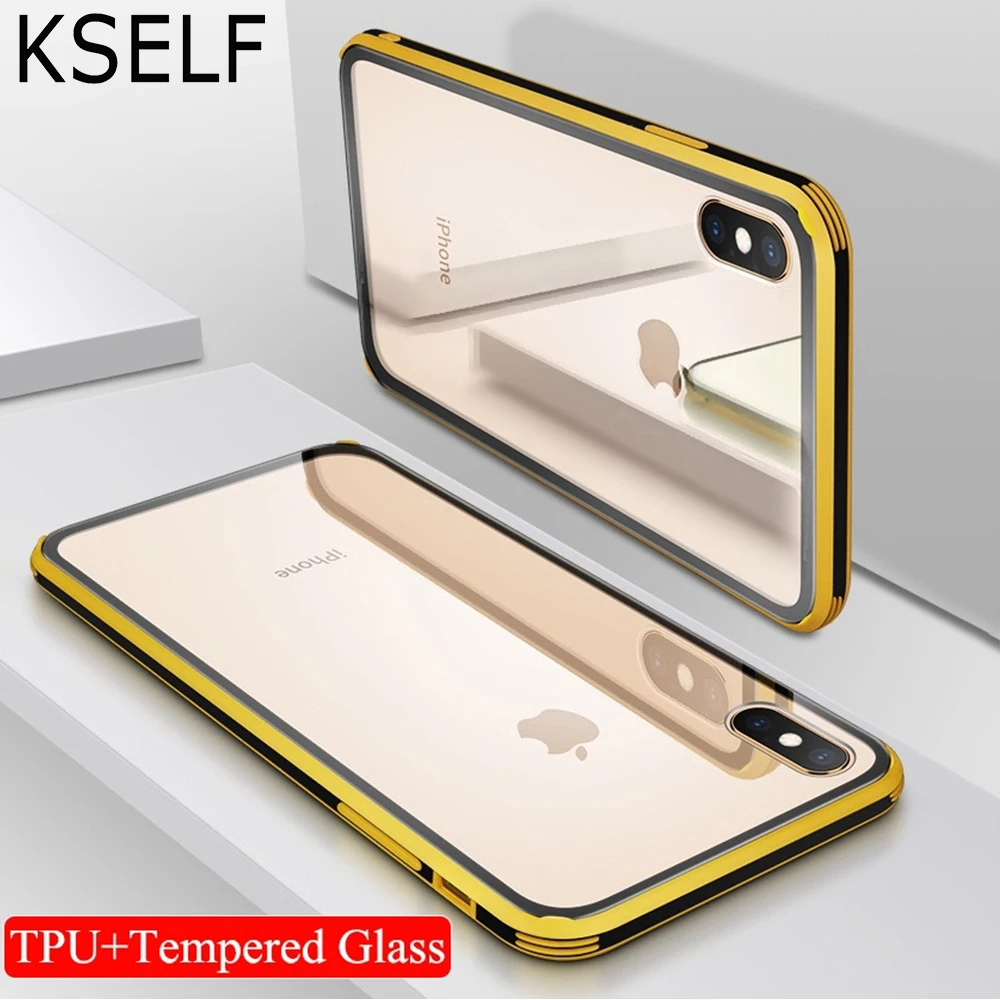 TPU + закаленное Стекло защитный чехол для iPhone X Xs Max XR 7 8 Plus samsung Galaxy S10 huawei P30 Pro Mate 20