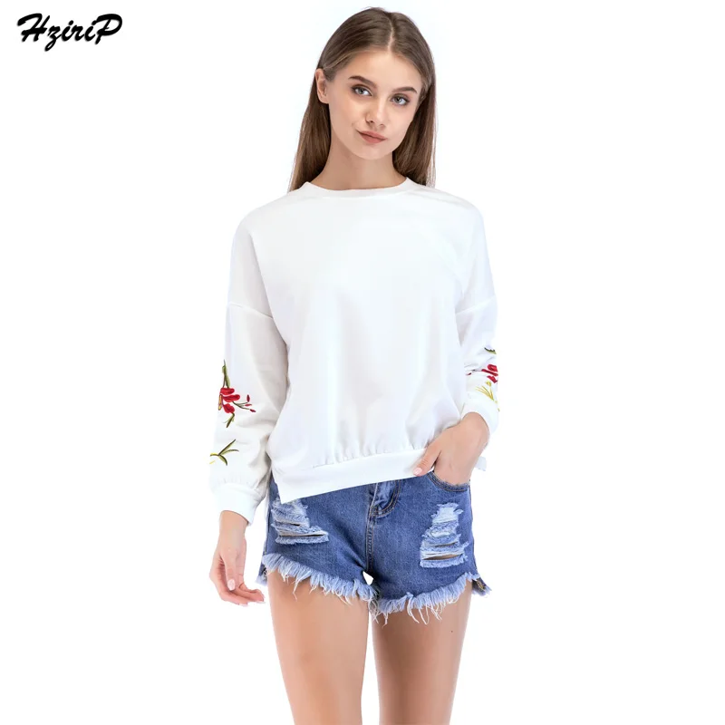 HziriP 2018 Autumn Women Hoodies Casual Long Sleeve Floral