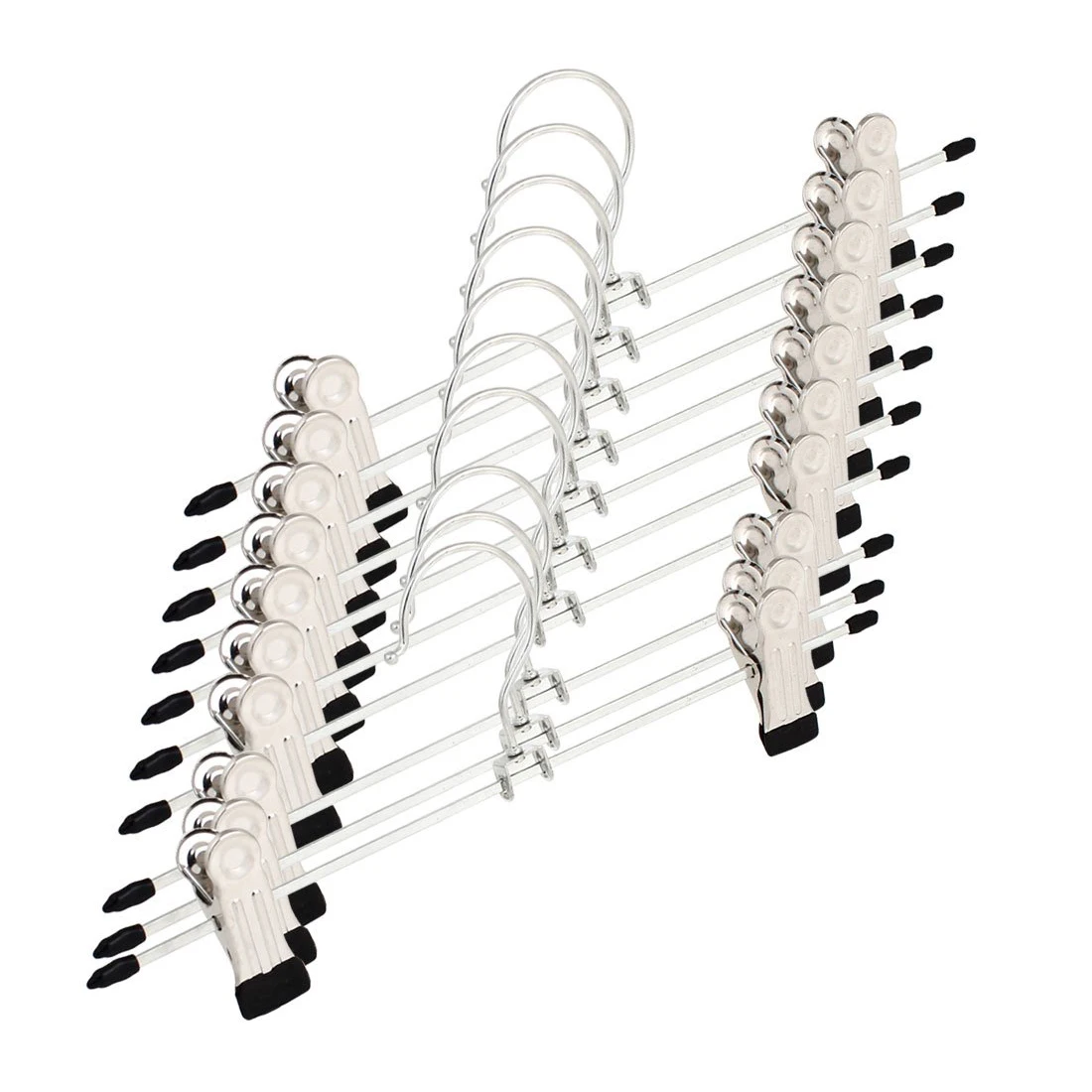 Metal Clothes Skirt Dress Blouse Hangers Hooks 10PCS Silver Tonein