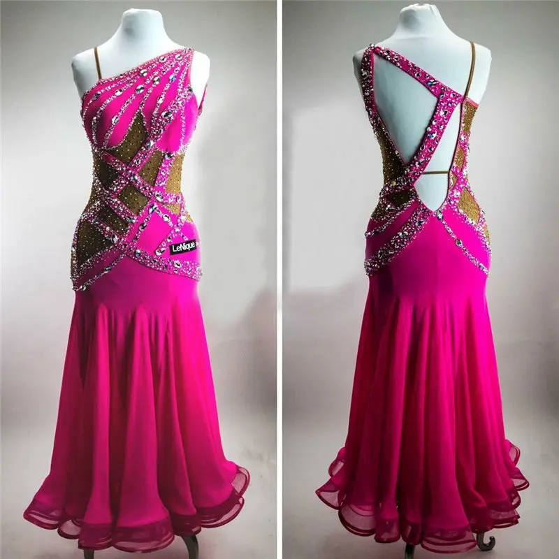 

GOODANPAR органза лайкра стандартный бальный танец платье для женщин дамы костюм без рукавов конкурс танцевальная одежда современный вальс, одежда