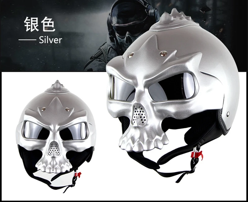 Двойной объектив мотоциклетный шлем dot standard skull casco с двойной d-образной кольцевой пряжкой S-XL