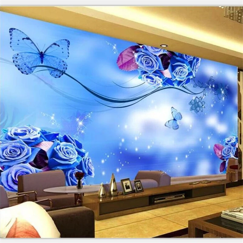 Beibehang обои на заказ масштабный романтический синий Демон Ji ТВ фоне стены гостиной спальня, декоративные рисунки
