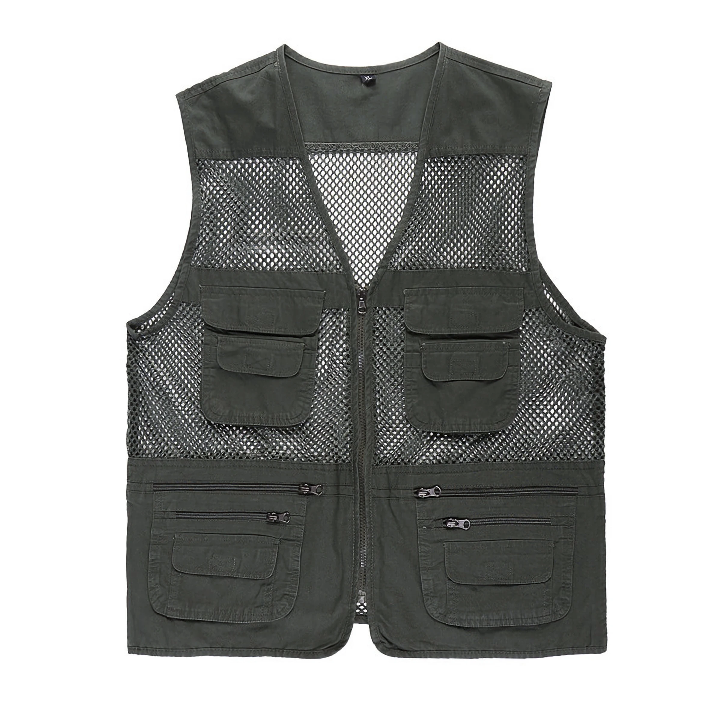 

Summer Men Classic Mesh Vest New Male Casual Thin Breathable Sleeveless Jacket Mens Multi Pocket Reporter Baggy Waistcoat