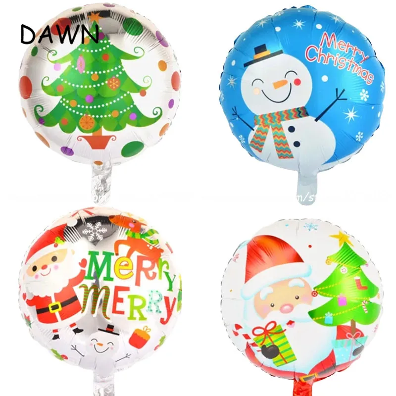 

4 шт./лот, смешанный Рождественский шар Санта Клаус, детские рождественские подарки, классические игрушки, рождественские украшения, надувные воздушные шары для вечеринки