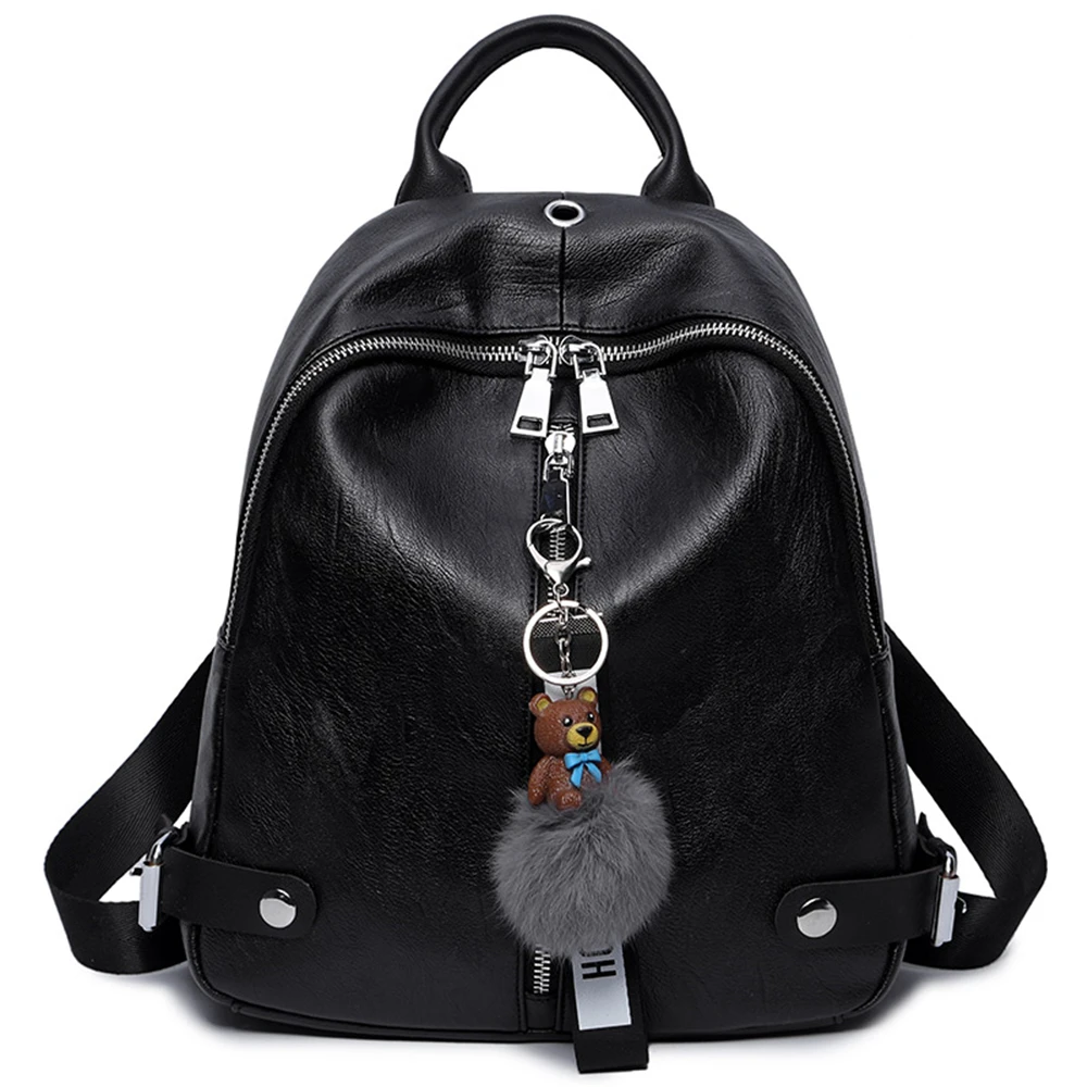 

2019 New Tide Shoulder Bag Ladies Soft Leather Korean Fashion Casual Large Capacity Backpack