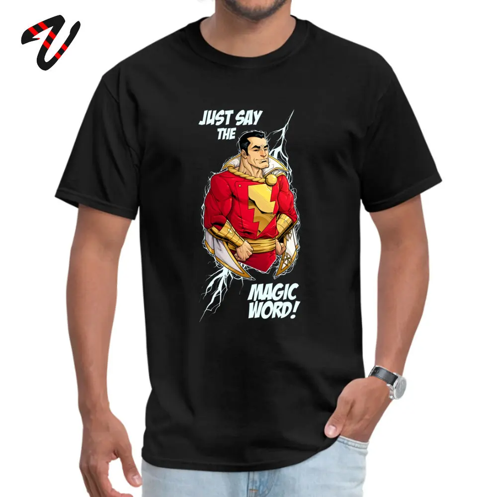 Tops T Shirt Shazam T-Shirt Mother Day Dominant Unique Short Sleeve 100% Cotton Crewneck Men T-Shirt Unique Top Quality Shazam 11790 black