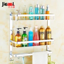 jieshalang Space Aluminum Bathroom Shelf Bathroom font b Rack b font Shampoo Holder Corner Shelf Hanging