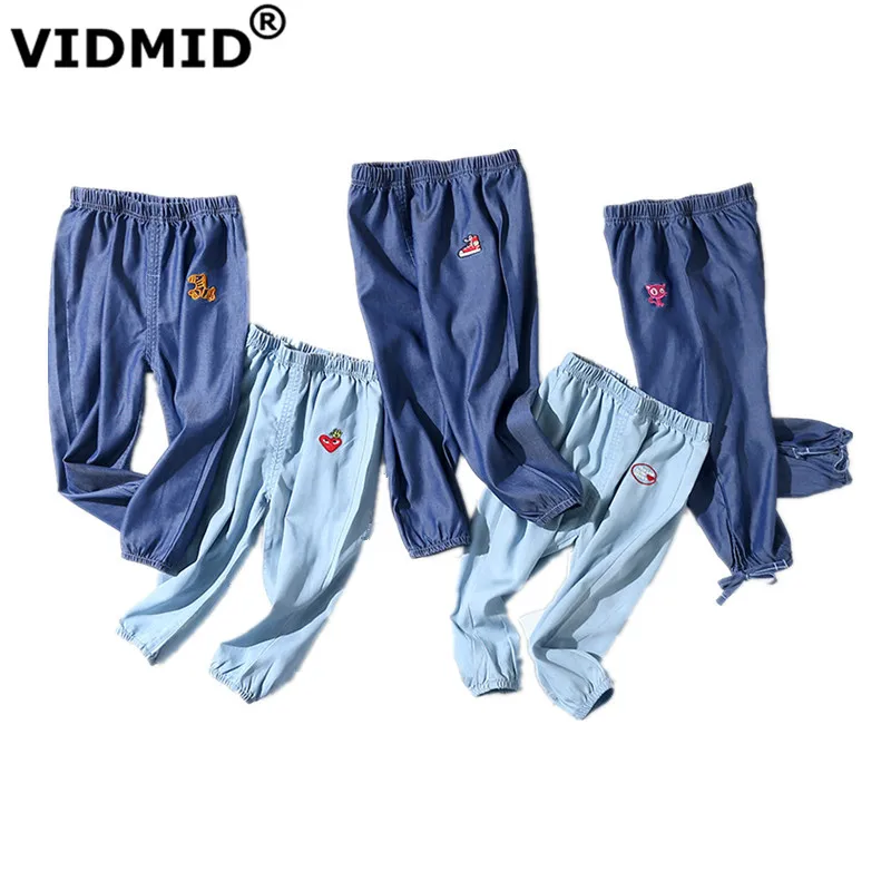 

VIDMID Kids summer Girls boys cotton pants Children's jeans pants Trousers for baby Girls and boys casual pants clothes 7073 02