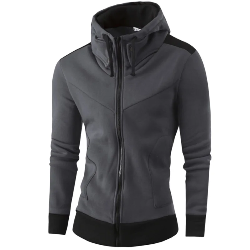 

2019 New Mens Hoodies and Sweatshirts Zipper Hooded Sweatshirts Male Clothing Fashion Military Hoody For Men Hit color Hoodies