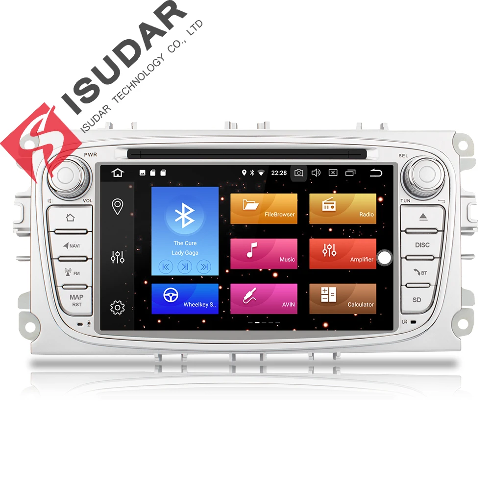 Isudar Car Multimedia player GPS Android 8 0 2 Din Octa Core For FORD Focus S